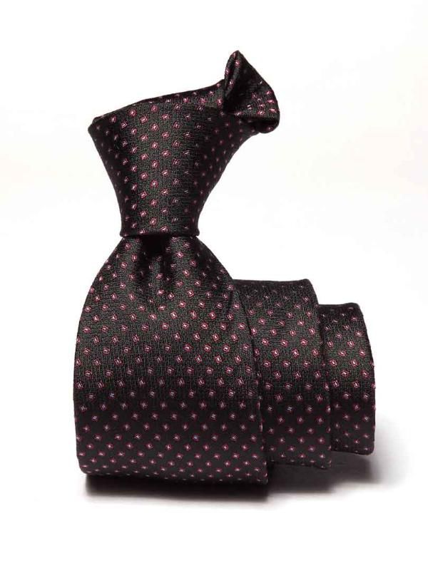 Campania Structure Dark Black Silk Tie