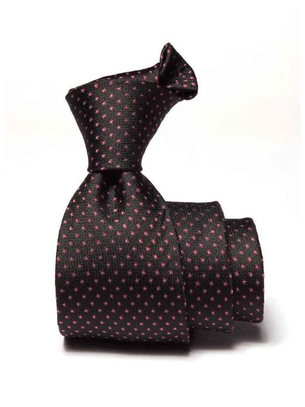 Campania Structure Dark Black Silk Tie