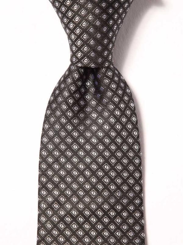 Campania Structure Black & White Silk Tie