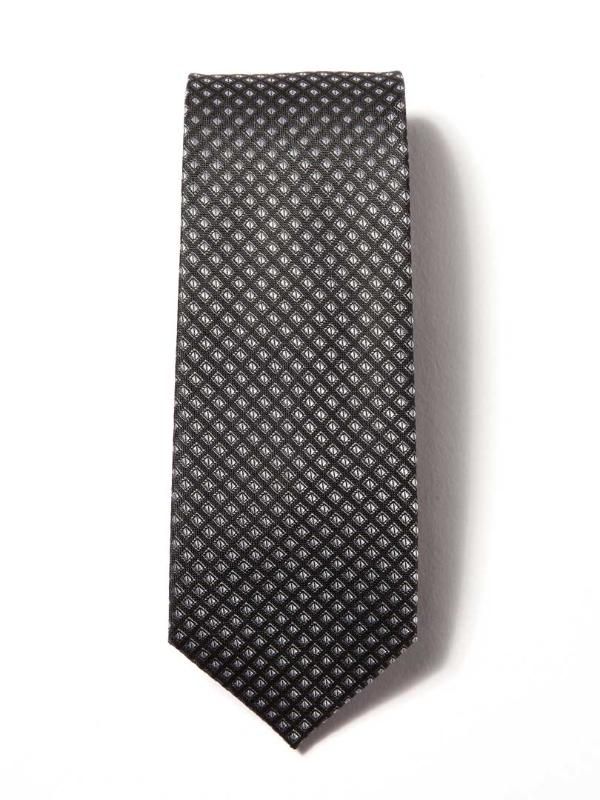 Campania Structure Black & White Silk Tie