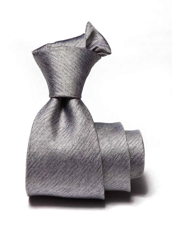 Campania Structure Medium Grey Silk Tie