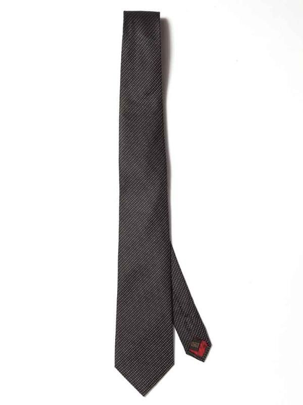 Campania Structure Black & White Silk Tie