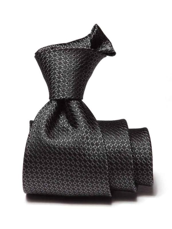 Campania Structure Dark Black Silk Tie