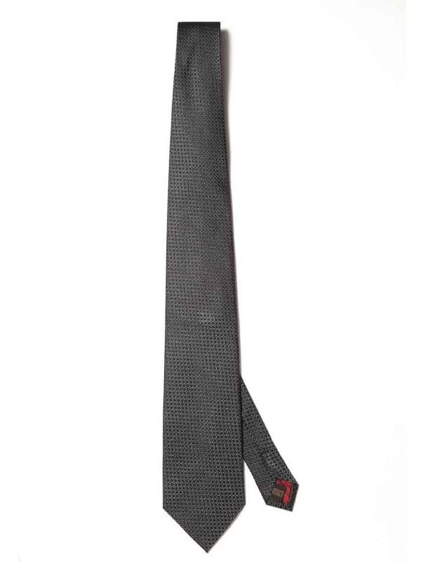 Campania Structure Dark Black Silk Tie