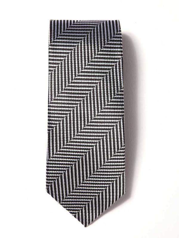Campania Structure Black & White Silk Tie