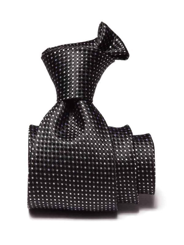 Campania Structure Black & White Silk Tie