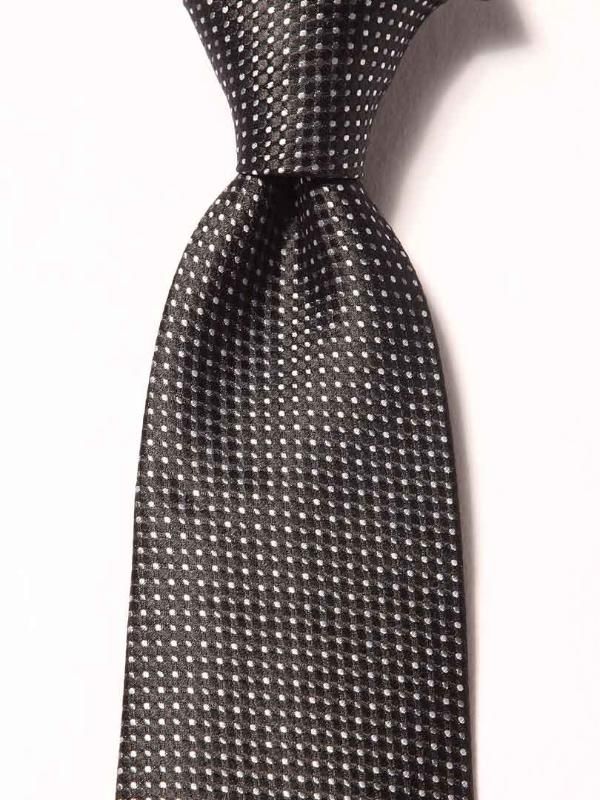 Campania Structure Black & White Silk Tie