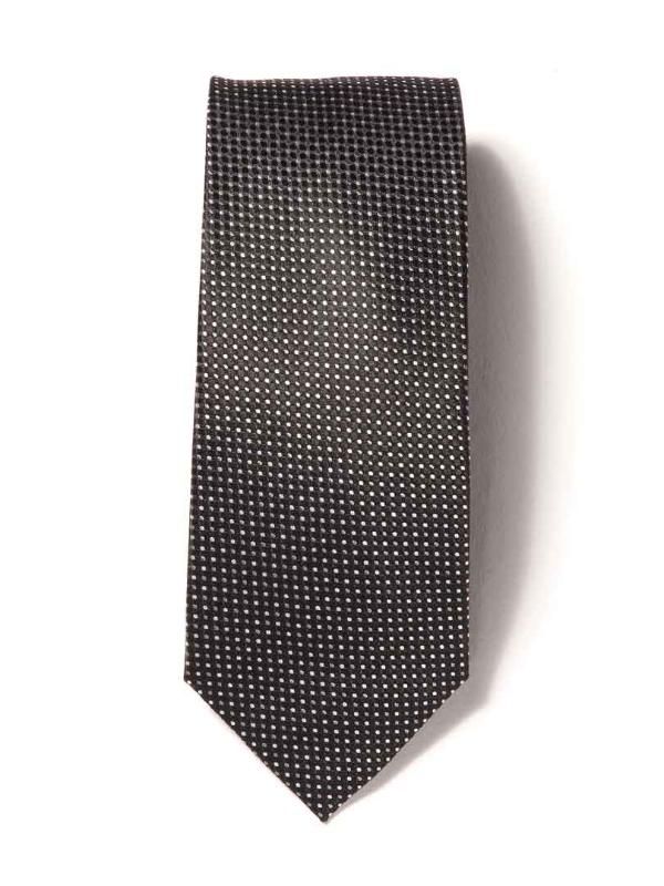 Campania Structure Black & White Silk Tie