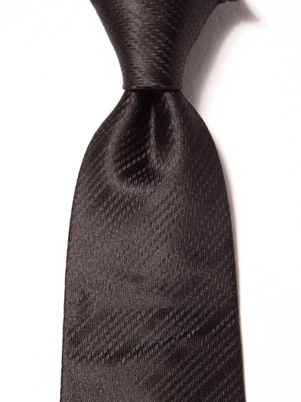Campania Structure Dark Black Silk Tie