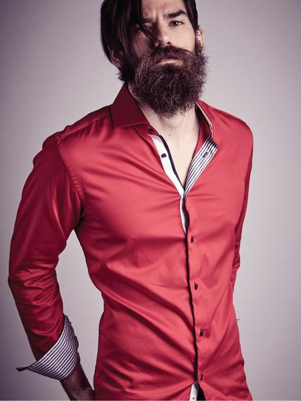 Capstan Red Solid Full Sleeve Single Cuff Slim Fit Party Wear Blended Shirt
