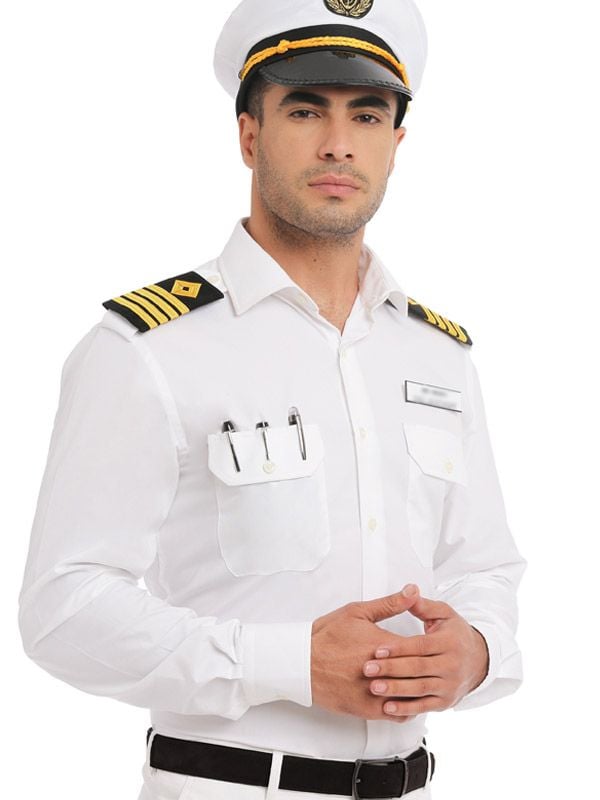 Captain White Solid Full Sleeve Single Cuff Slim Fit Classic Formal Blend Shirt