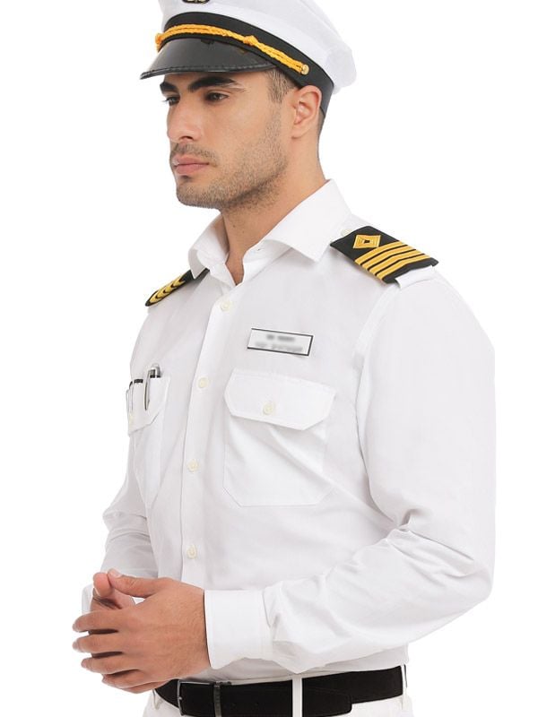 Captain White Solid Full Sleeve Single Cuff Slim Fit Classic Formal Blend Shirt
