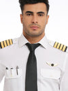 Captain White Solid Half Sleeve Tailored Fit Classic Formal Blend Shirt