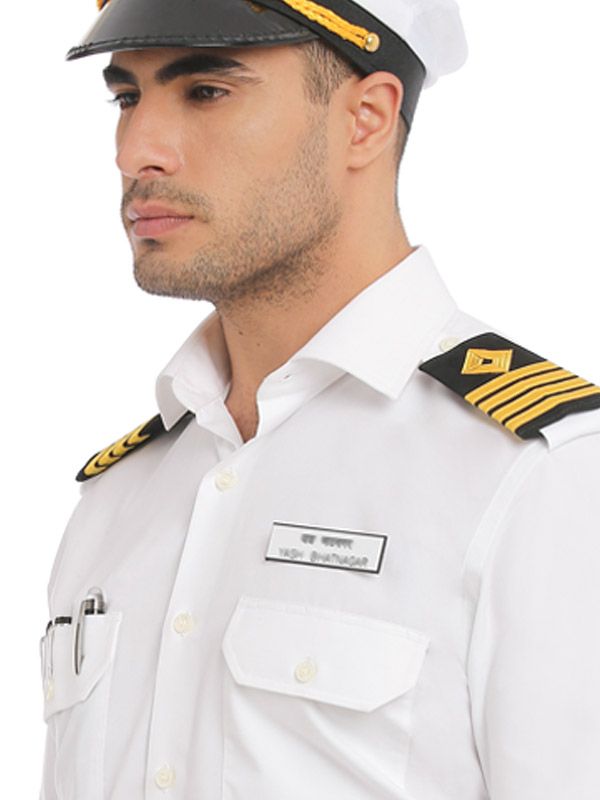 Captain White Solid Half Sleeve Tailored Fit Classic Formal Blend Shirt