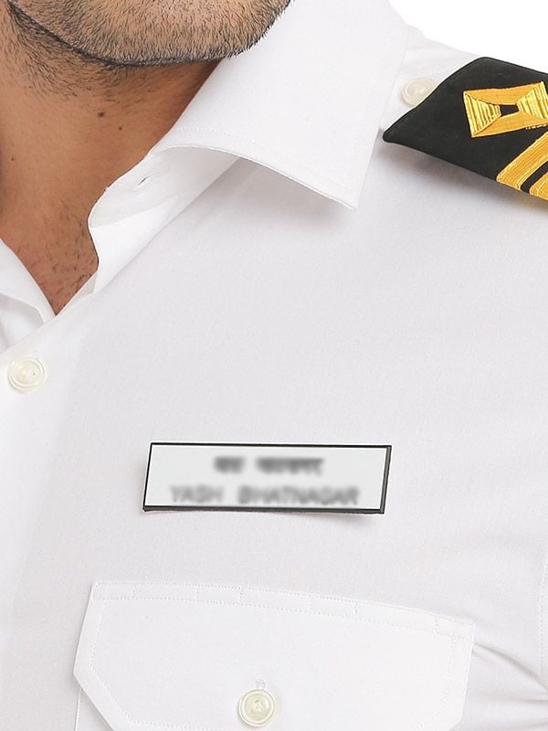 Captain White Solid Half Sleeve Tailored Fit Classic Formal Blend Shirt