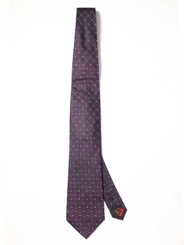 Como Check Dark Maroon Silk Tie