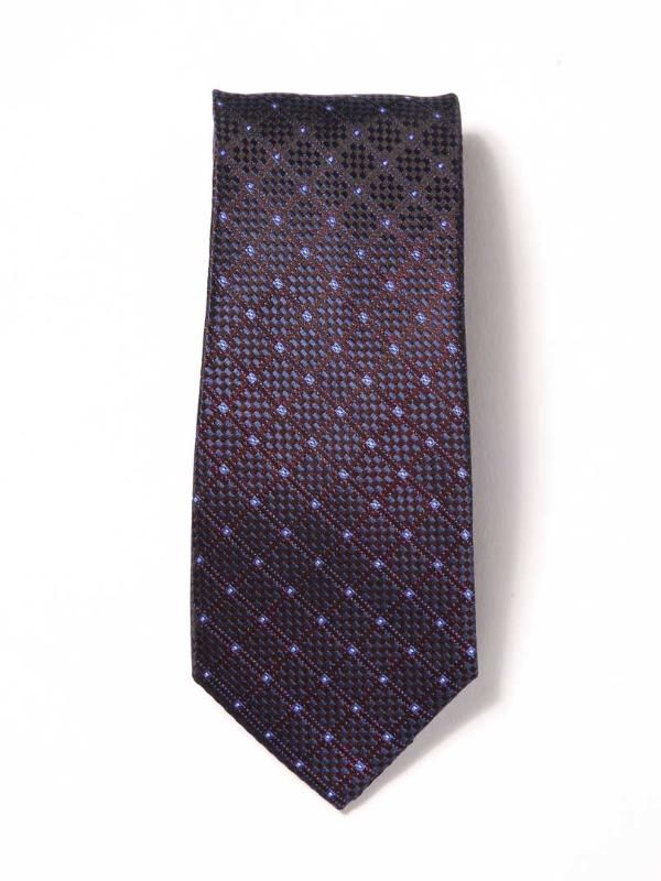 Como Check Dark Maroon Silk Tie