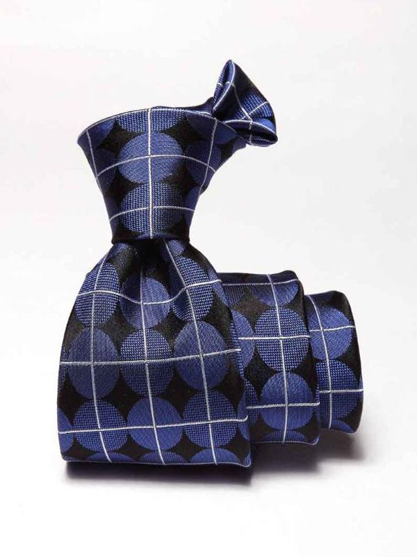 Como Check Medium Blue Silk Tie
