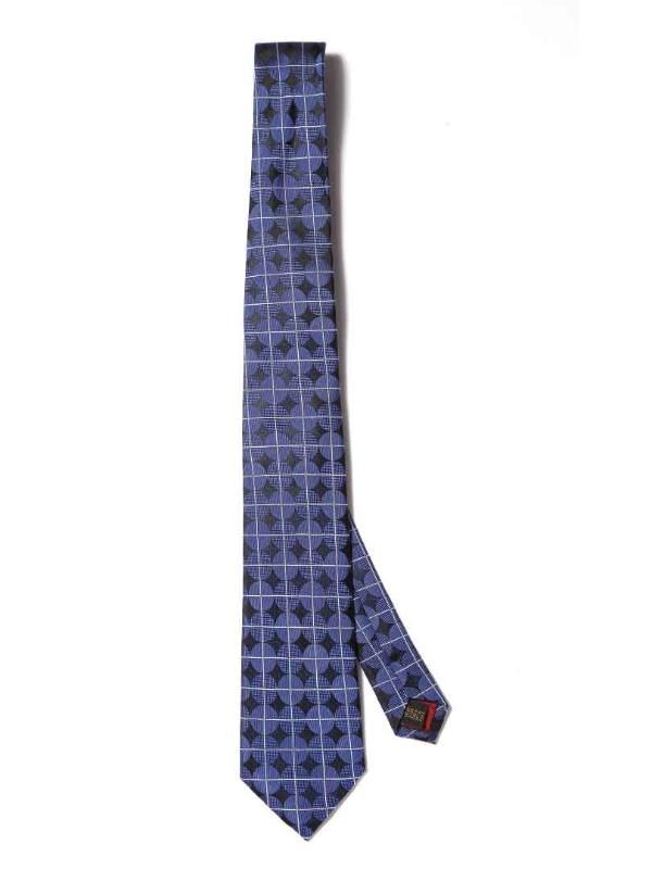 Como Check Medium Blue Silk Tie