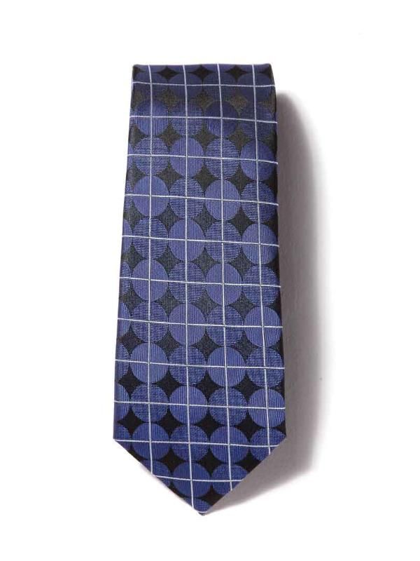 Como Check Medium Blue Silk Tie