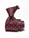 Como Check Medium Maroon Silk Tie