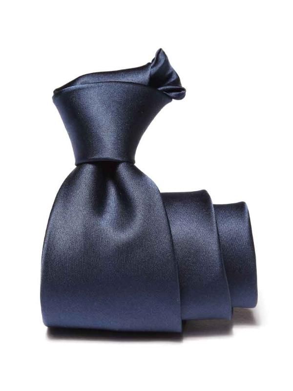 Creme De La Creme Plain Navy Silk Tie