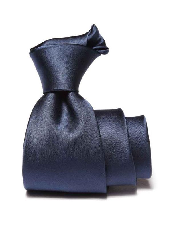 Creme De La Creme Plain Navy Silk Tie