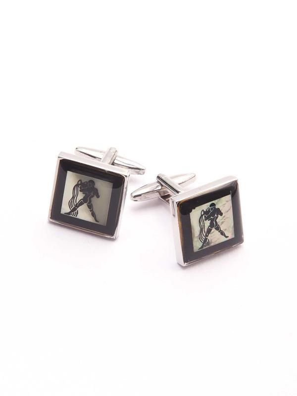 Black & White Birth Sign Mother of Pearl Cufflinks