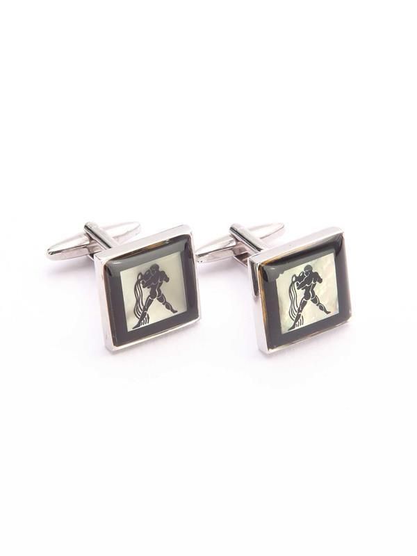 Black & White Birth Sign Mother of Pearl Cufflinks