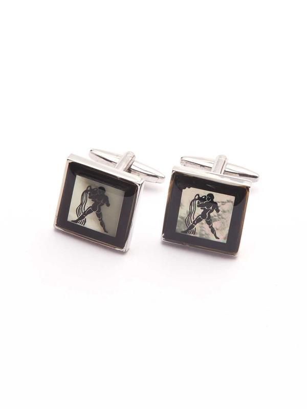 Black & White Birth Sign Mother of Pearl Cufflinks