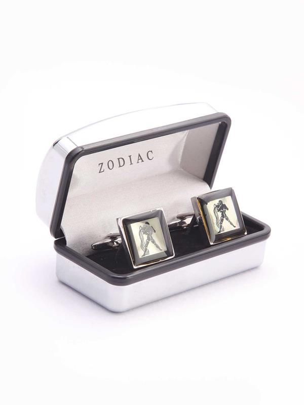 Black & White Birth Sign Mother of Pearl Cufflinks