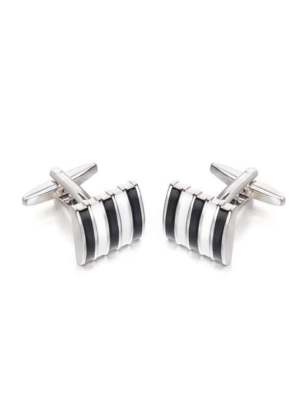 Black & White Enamel Cufflinks