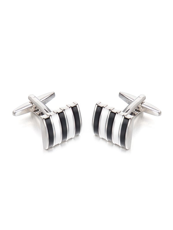 Black & White Enamel Cufflinks