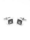 Silver & Grey Steel Cufflinks