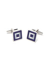Blue & White Mother-Of-Pearl Cufflinks