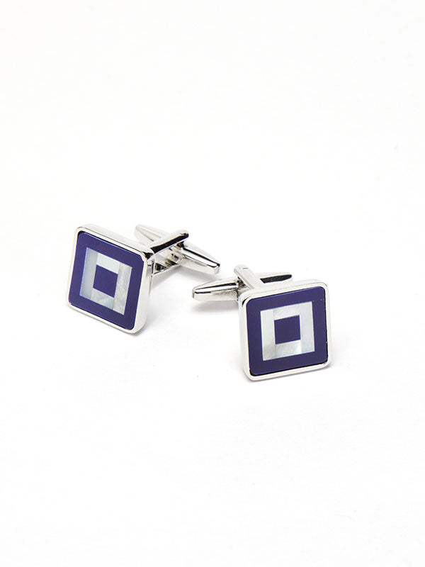 Blue & White Mother-Of-Pearl Cufflinks