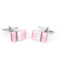 Medium Pink Stone Cufflinks
