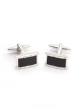 Black & Silver Enamel Cufflinks