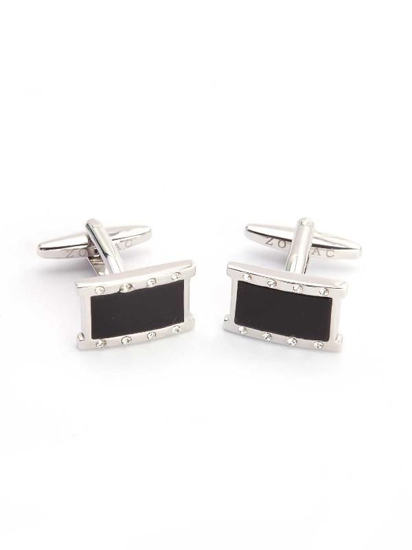 Black & Silver Enamel Cufflinks