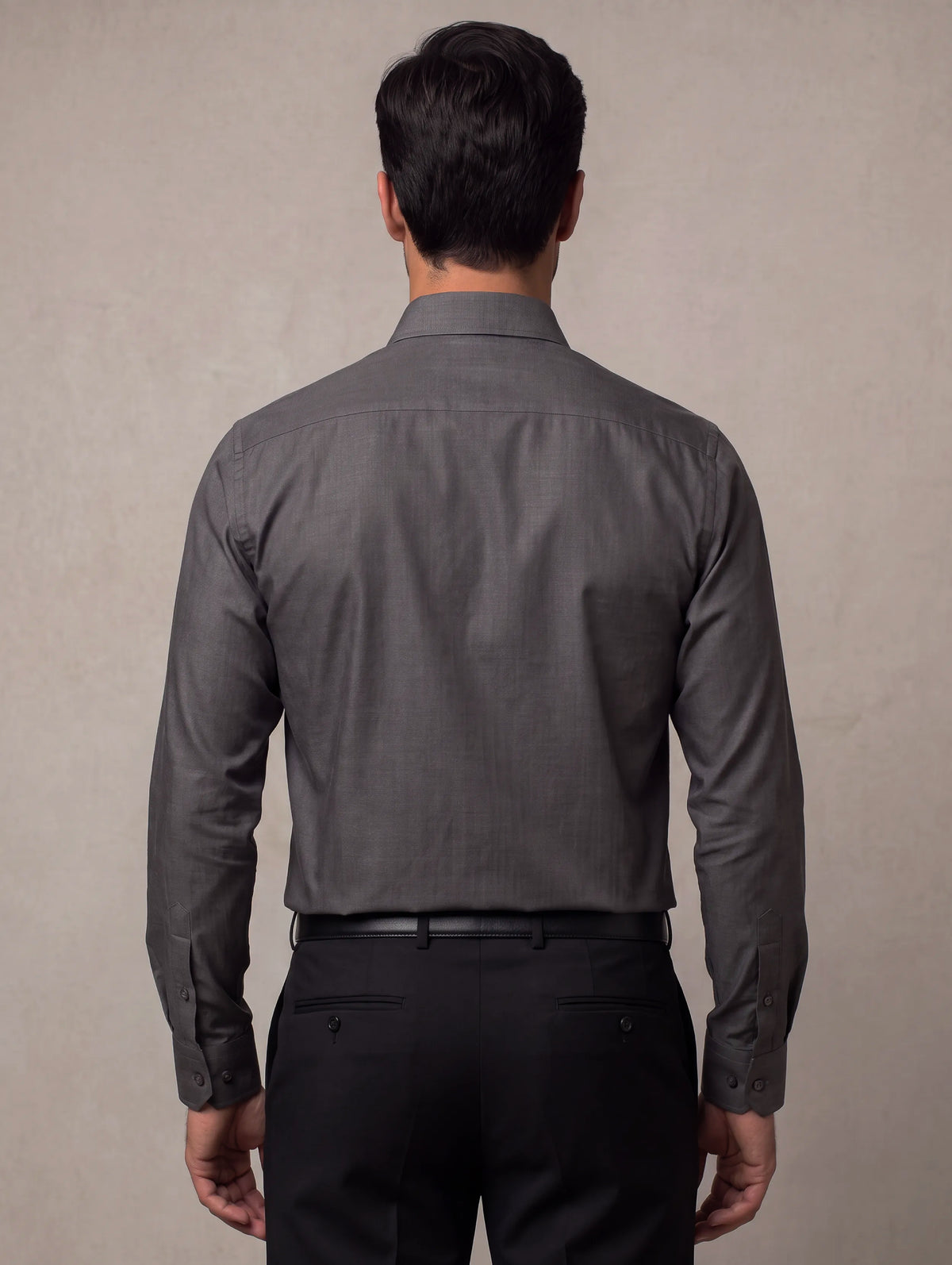 Fil A Fil Black Solid Full Sleeve Single Cuff Classic Fit Semi Formal Dark Cotton Shirt