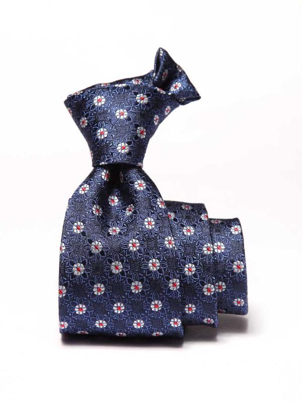 Florentine Minimal Navy Silk Tie