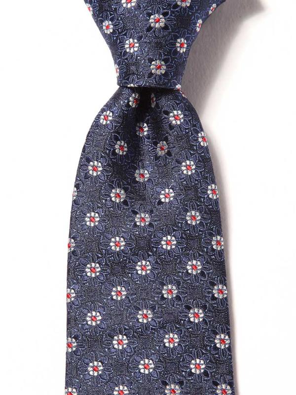 Florentine Minimal Navy Silk Tie