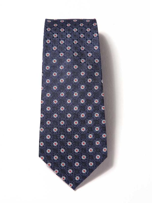 Florentine Minimal Navy Silk Tie