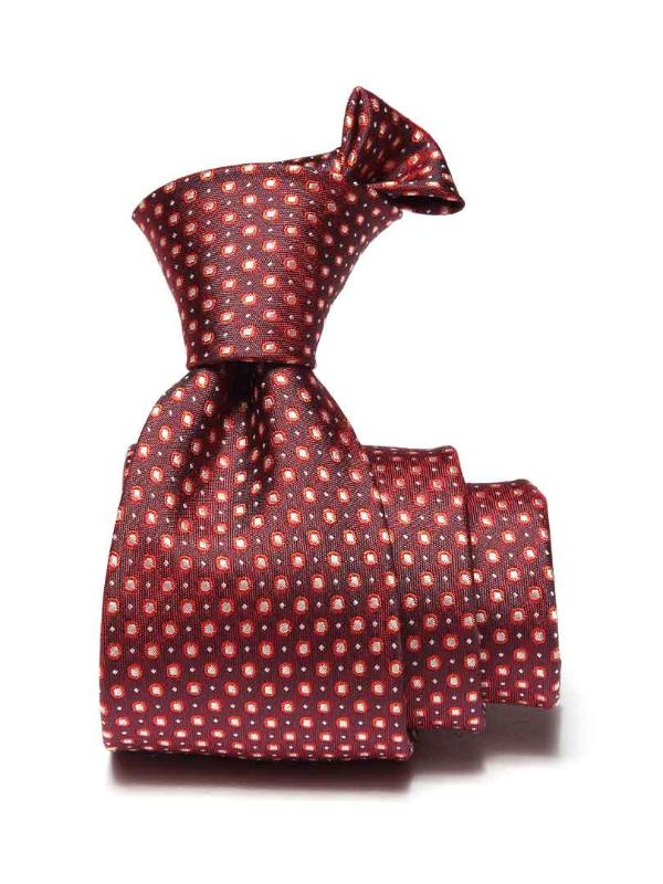 Florentine Minimal Dark Maroon Silk Tie
