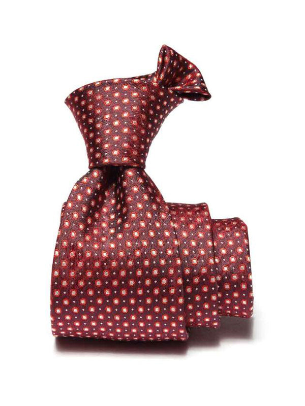 Florentine Minimal Dark Maroon Silk Tie