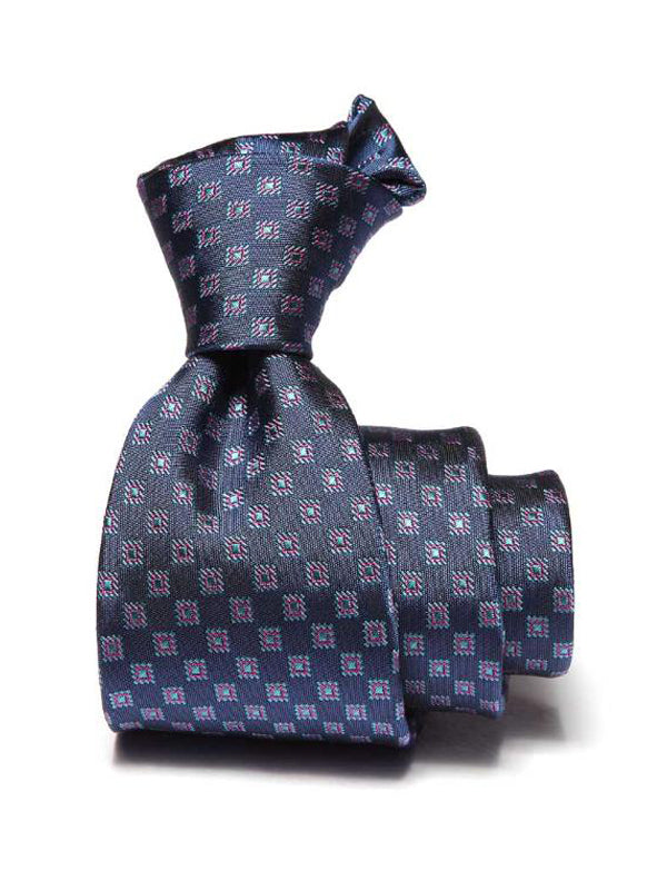 Florentine Minimal Medium Blue Silk Tie