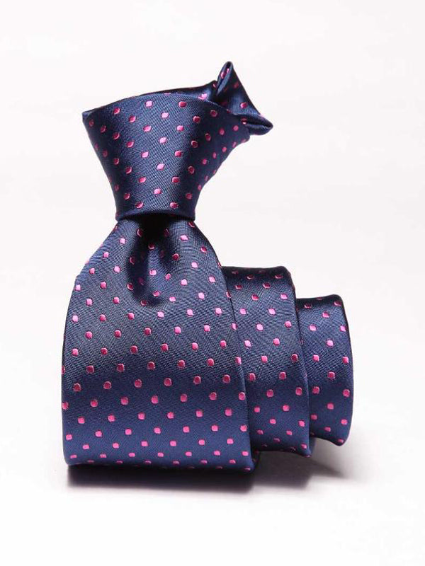 Florentine Minimal Dark Blue Silk Tie