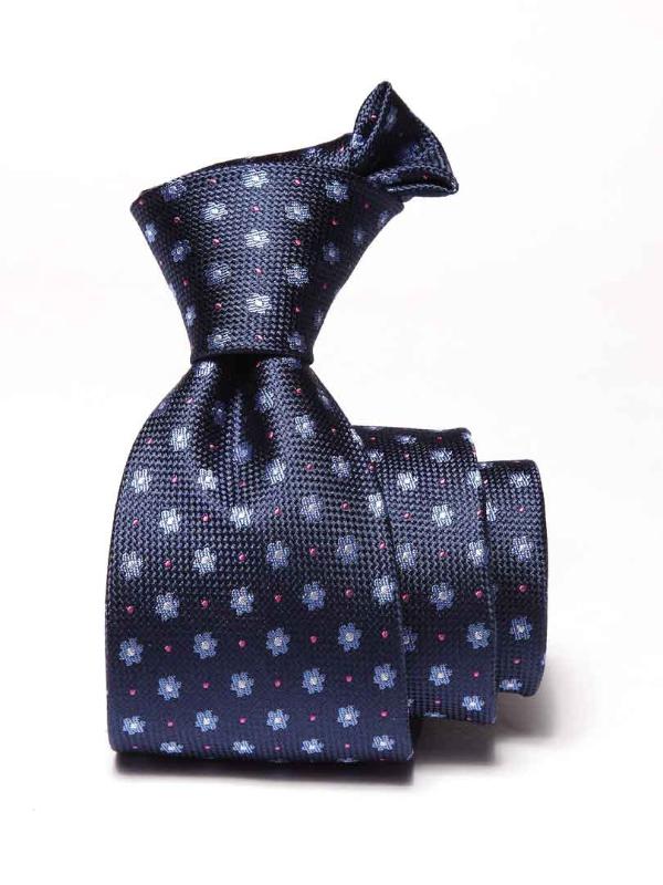 Florentine Minimal Navy Silk Tie