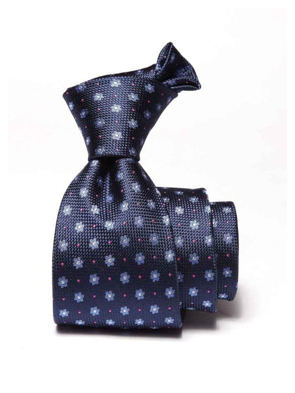 Florentine Minimal Navy Silk Tie