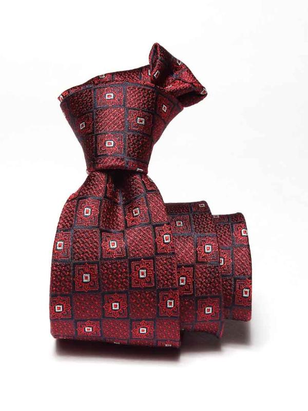 Florentine Minimal Dark Maroon Silk Tie